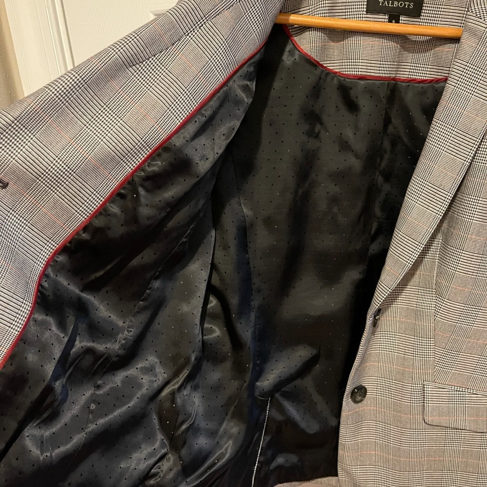 Talbot’s grey plaid women’s business blazer